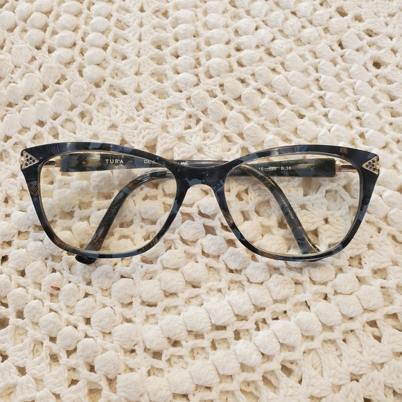 Aldo Tura Accessories - Tura R560 NAV Eyeglasses Womens‎ 55 16 135 Blue Tortoise Cat Eye Frames